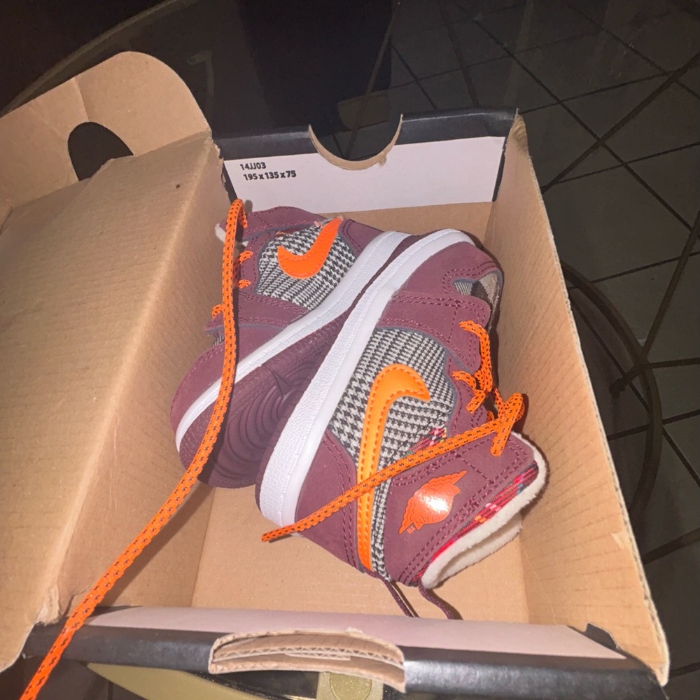 Jordan Kids' Purple and Orange Sneakers